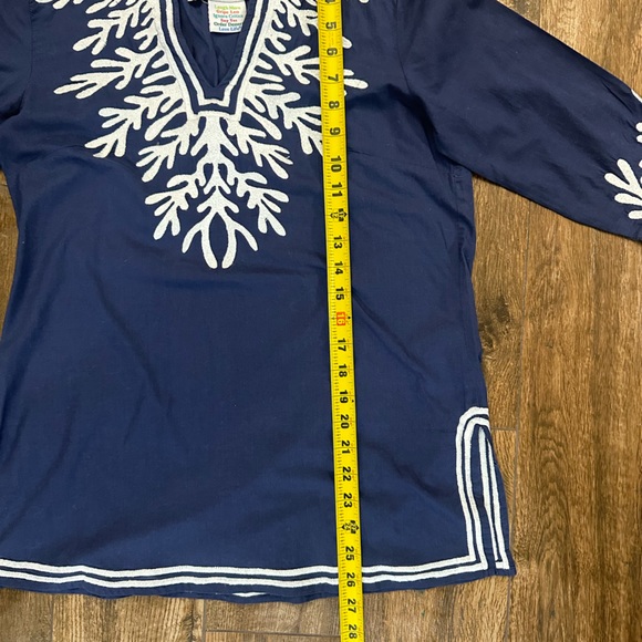 GRETCHEN SCOTT Navy Reef Embroidered Cotton Poplin Tunic XS - Picture 5 of 9